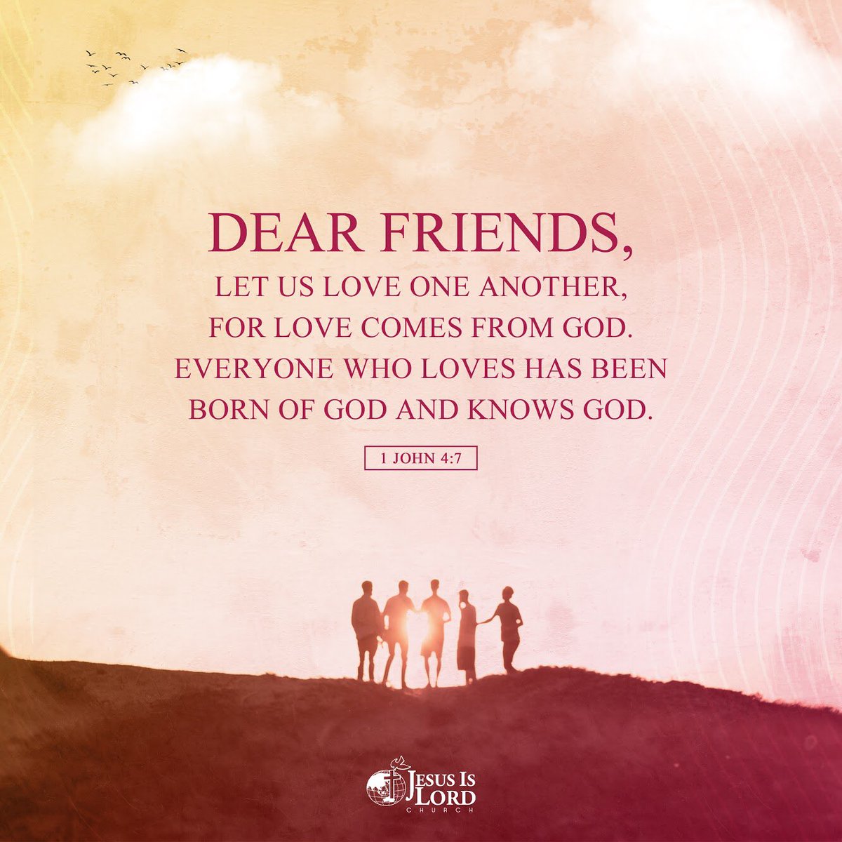 JILWorldwide's tweet photo. A loving reminder to us all.
#Jesus #JIL #JesusIsLord #JILChurch #JILWorldwide #JILCW2020 #OneInChristsHeart #LoveOneAnother #GodsLove #LoveComesFromGod #BornOfGod https://t.co/jQA75mB4Qw