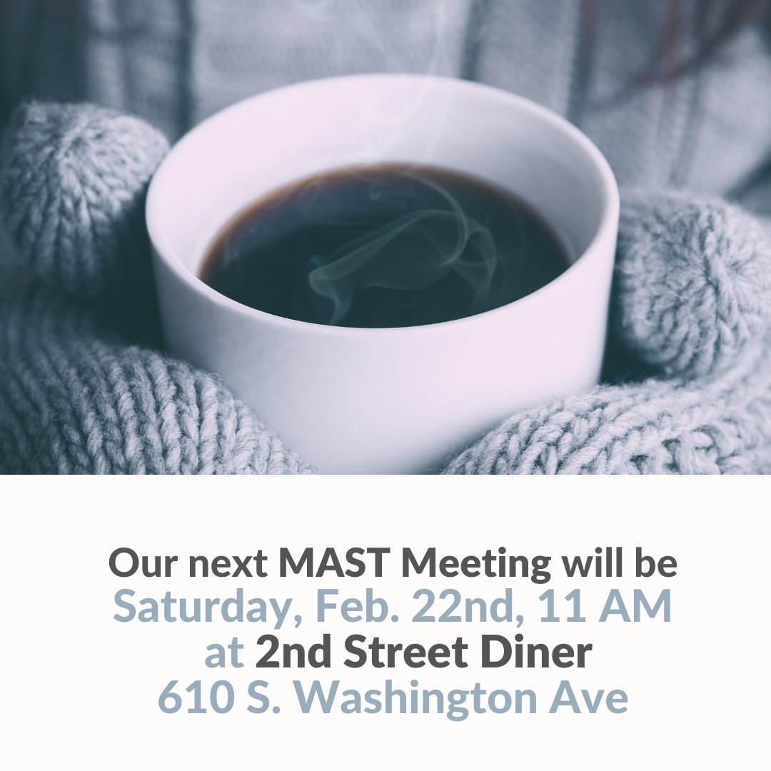 MASTMadison's tweet image. Our next MAST meeting is this Saturday, Feb 22nd, at 11 AM, at 2nd Street Diner (610 S. Washington) - Hope to see you there!