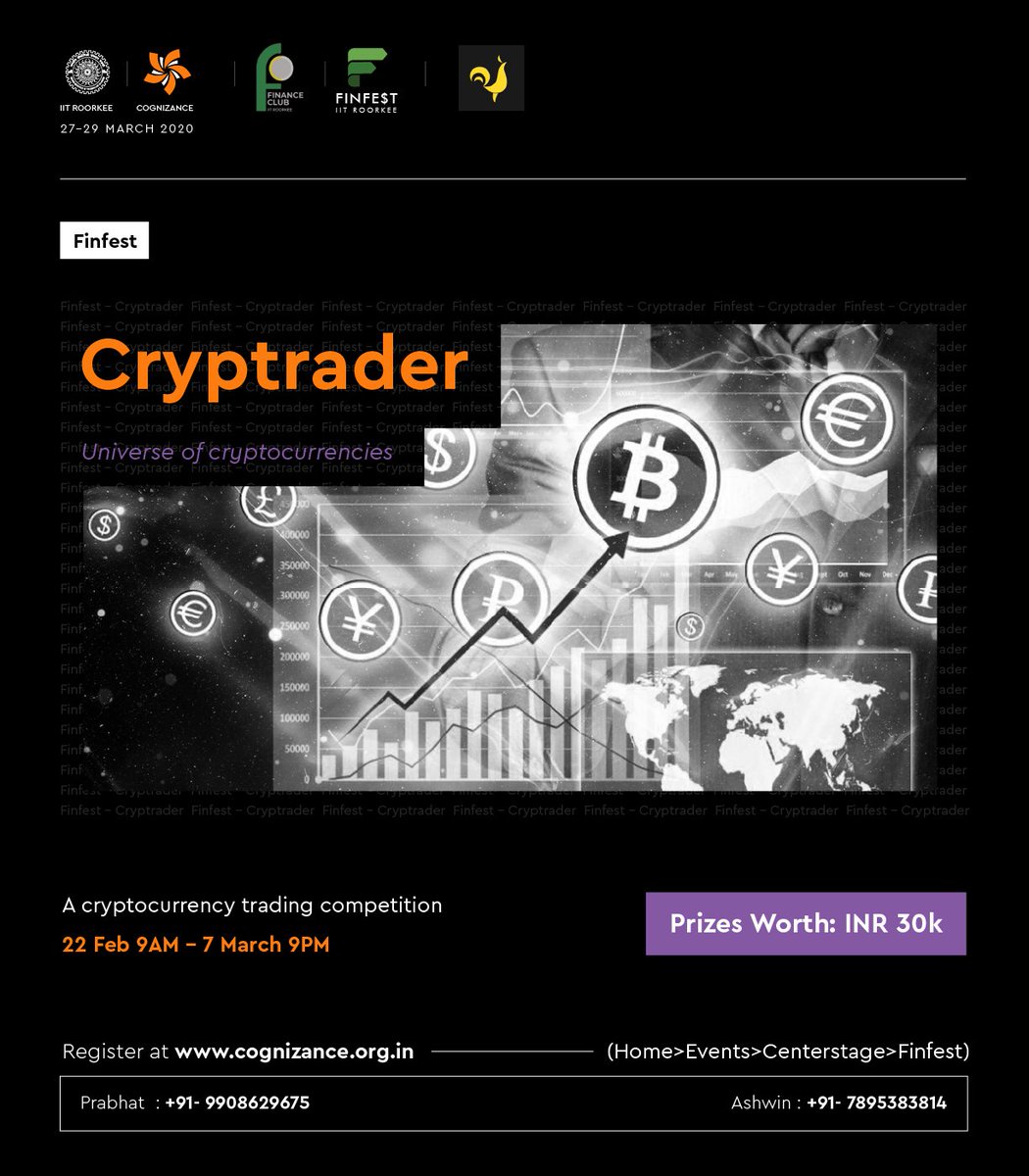 Cognizance2025's tweet photo. #Cryptrader
Does the world of Cryptocurrencies excite you? Cognizance presents to you CrypTrader under the banner of Finfest.
Register now at https://t.co/4VAa1umt3R
#cogni #cognizance #finfest #cryptocurrency https://t.co/iSX3FVpd0O