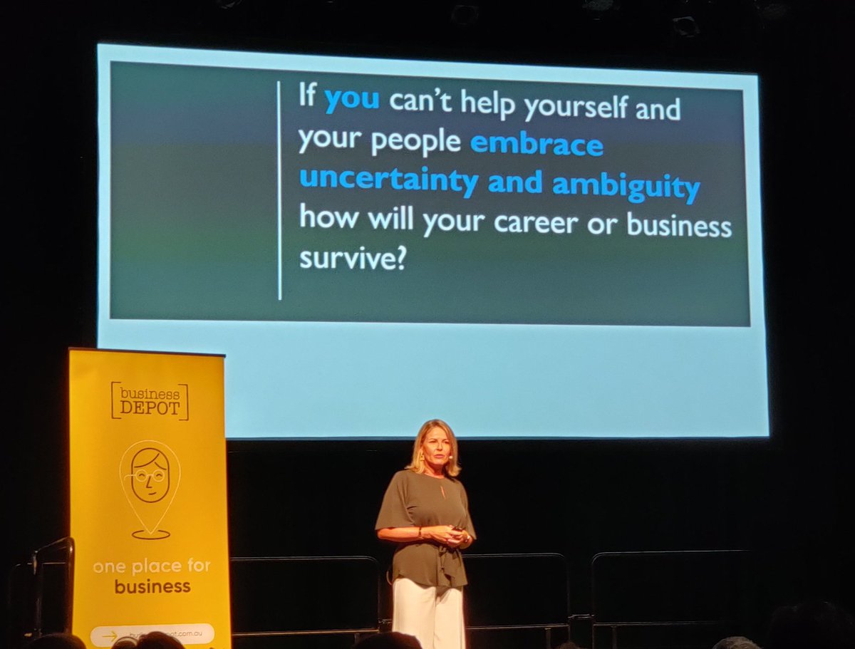 SJFBerkeley's tweet image. Kerryn Fewster talking at @business_DEPOT #Depotnext event @Bris_Powerhouse that there is no escaping change. Breath and embrace it.