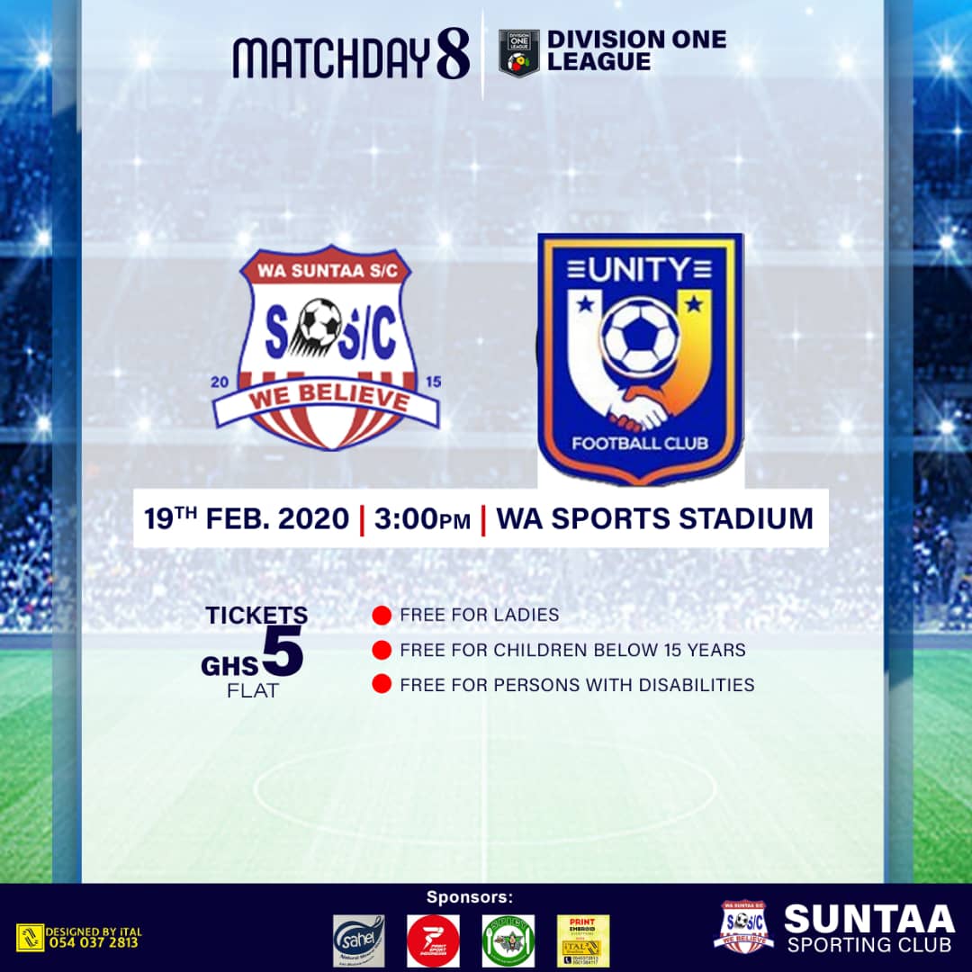 Ghanafootballn2's tweet photo. ๐๐ฝโ๐ฝ NEXT GAME โ๐ฝ๐๐ฝ
โฝ Wa Suntaa v @AHKUNITED
๐ Wa Malik Jabir sports stadium
๐ Wa
๐
19th February, 2019
โ 3:00pm
๐ #Dol
๐ฑ #Dolwk8
#webelieve
Let's unite at the Wa park midweek and Disunite Unity fc.
#Realspicyfoodies
#fitcom
#Hisense https://t.co/2totwjzSDW