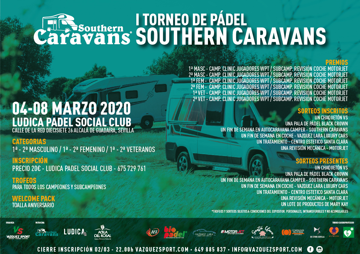 SportVazquez's tweet photo. I Torneo de Pádel Southern Caravans | Vázquez Sport - https://t.co/PN1VIh8Kxo https://t.co/M2VkcvyvJV