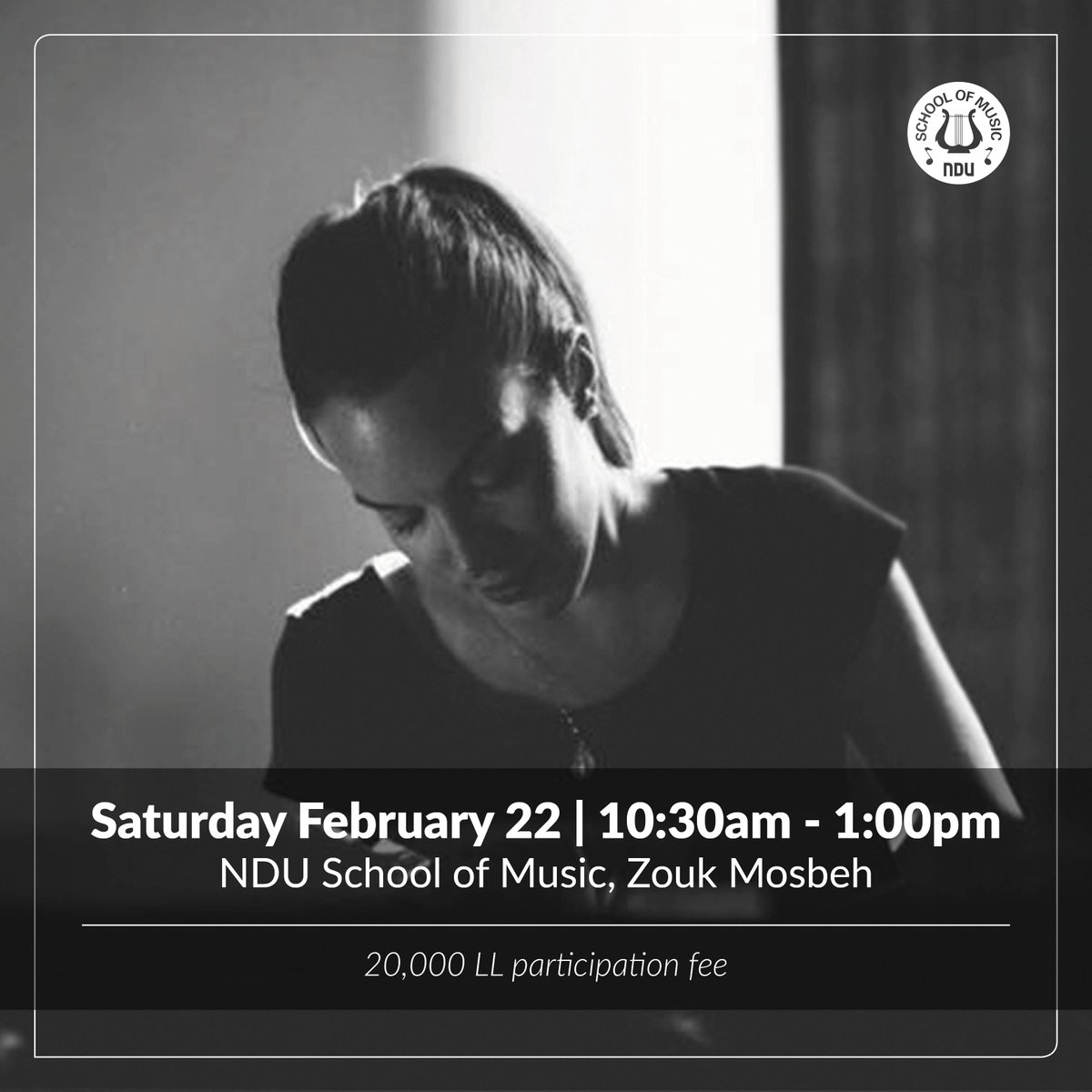 ndu_som's tweet photo. 𝗦𝗘𝗘 𝗦𝗛𝗔𝗥𝗣
creativity workshop for young musicians and performing artists with 𝗚𝗟𝗢𝗥𝗜𝗔 𝗖𝗔𝗠𝗣𝗔𝗡𝗘𝗥
𝗦𝗮𝘁𝘂𝗿𝗱𝗮𝘆 𝗙𝗲𝗯𝗿𝘂𝗮𝗿𝘆 𝟮𝟮, 𝗳𝗿𝗼𝗺 𝟭𝟬:𝟯𝟬 𝗮𝗺 𝘁𝗶𝗹𝗹 𝟭:𝟬𝟬 𝗽𝗺.
20,000 LL participation fee
#workshop #gloriacampaner #stagefreight #relax https://t.co/gepnKxB7eS