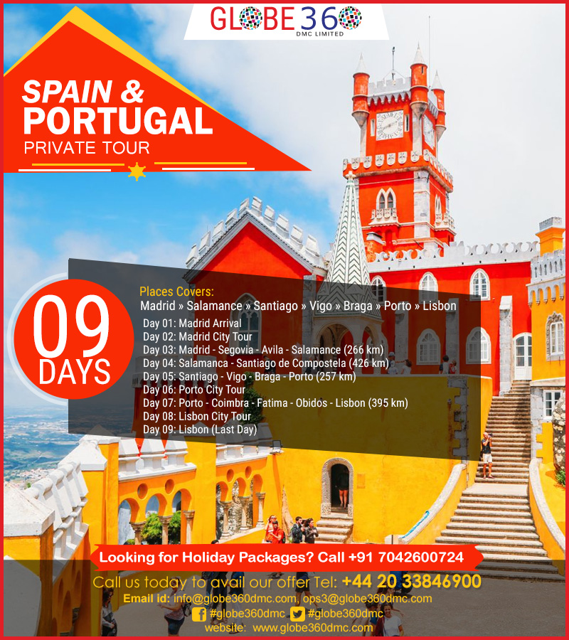 globe360dmc's tweet photo. Enjoy Spain &amp; Portugal Private Van Tour 8 Nights/9Days with #Globe360Dmc .
Click now for more details : https://t.co/xgqAO3Md9z
#b2btravelpartner #europetour https://t.co/AMKAyX6qaF