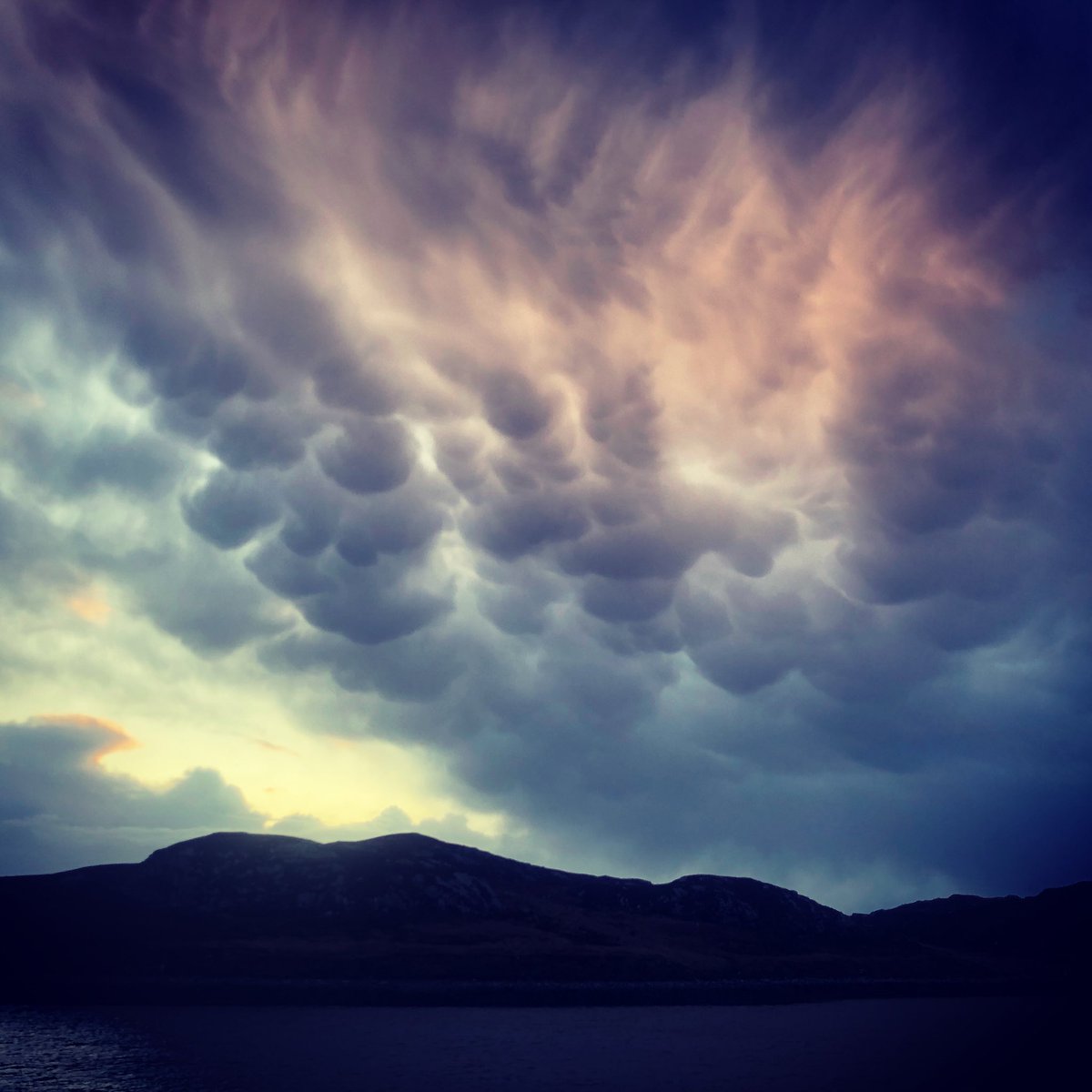 Mammatus clouds this morning