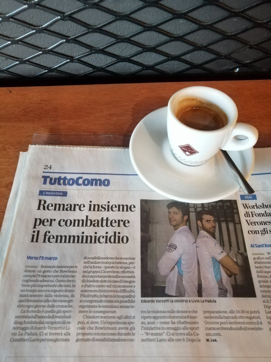 rowinteam's tweet photo. IL CAFFÈ DI ROWINTEAM

Le belle sorprese di prima mattina.

Grazie a @MarilenaLualdi per il bell'articolo su @laprovinciadico

Vi aspettiamo allora, domenica 8 Marzo alla Canottieri Lario 

Per Info &amp; adesioni
info@rowinteam.com

#sempre25novembre #festadelladonne #teambuilding https://t.co/PodAxa0fBX