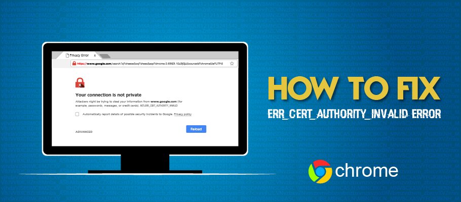 clickssl's tweet photo. NET::ERR_CERT_AUTHORITY_INVALID Error on #GoogleChrome – How to Fix? https://t.co/uzjsJMdKH0
#SSLError #SSL #browser https://t.co/yVmGtYPB02