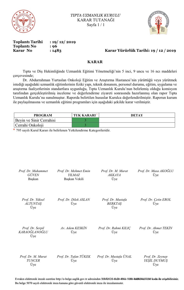 Tıpta Uzmanlık Kurulu kararı gereğince Cerrahi Onkoloji Eğitim Kliniği olmamız uygun bulunmuştur. Tüm cerrahi onkoloji camiasına hayırlı olması dileğiyle. <a href="/Cerrahi_Onko/">Cerrahi Onkoloji Derneği</a> <a href="/CerrahiTurk/">Türk Cerrahi Derneği</a> <a href="/sbuedutr/">Sağlık Bilimleri Üniversitesi</a> <a href="/saglikbakanligi/">T.C. Sağlık Bakanlığı</a>