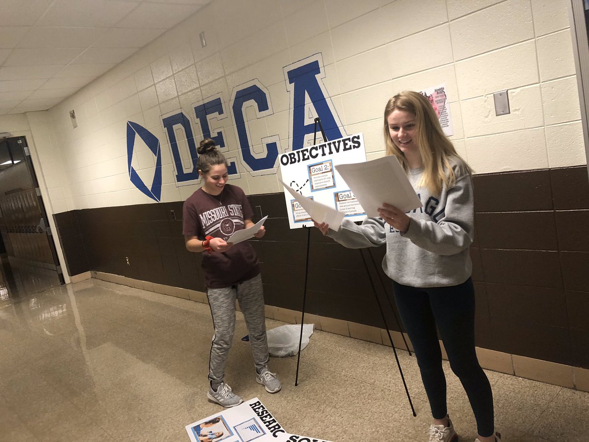 DecaKickapoo's tweet photo. No school? DECA was in full session today even on a holiday! Especially since district competition is THIS week! 😳 Get those presentations memorized, performance indicators studied and that pro dress all ready to go!!! Let’s gooo Kickapoo DECA! https://t.co/c4JqVIvDq0