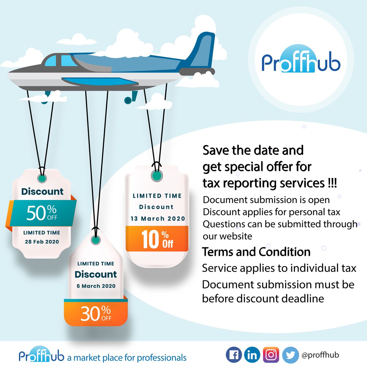 proffhub's tweet photo. TAX Season is Coming near....................  
#Proffhub #MarketPlace #TAX2020 #TAXSeason #ReportTax #TAXIndividual  #ProfessionalsTAX #SubmitDocTax #Discount #50%off https://t.co/83QdVJXDKr