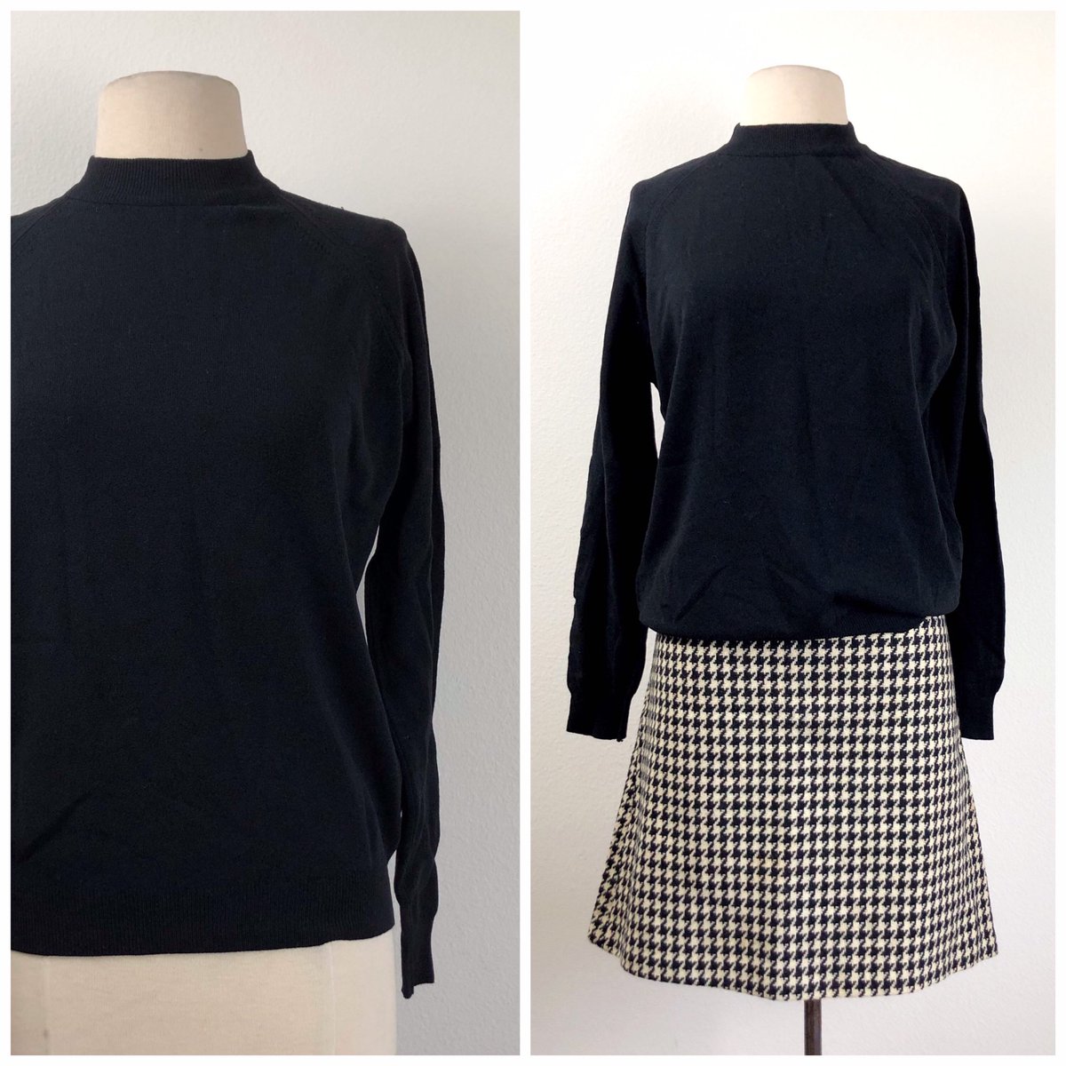 #etsy vintage black jersey knit top | mock turtle neck blouse | 1950s 50s 1960s 60s mod #onceuponatimeinhollywood etsy.me/2OYZGSs