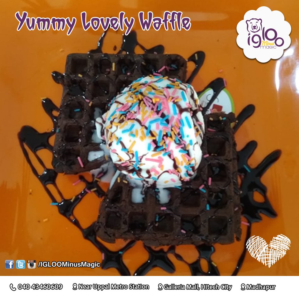 IglooMinusMagic's tweet photo. A waffle a day keeps your cravings away.

Visit us at IGLOO MINUS Degree MAGIC

#waffle #waffles #igloominusmagic #hydfoodies #foodlovers https://t.co/H8Pq6QRLuV