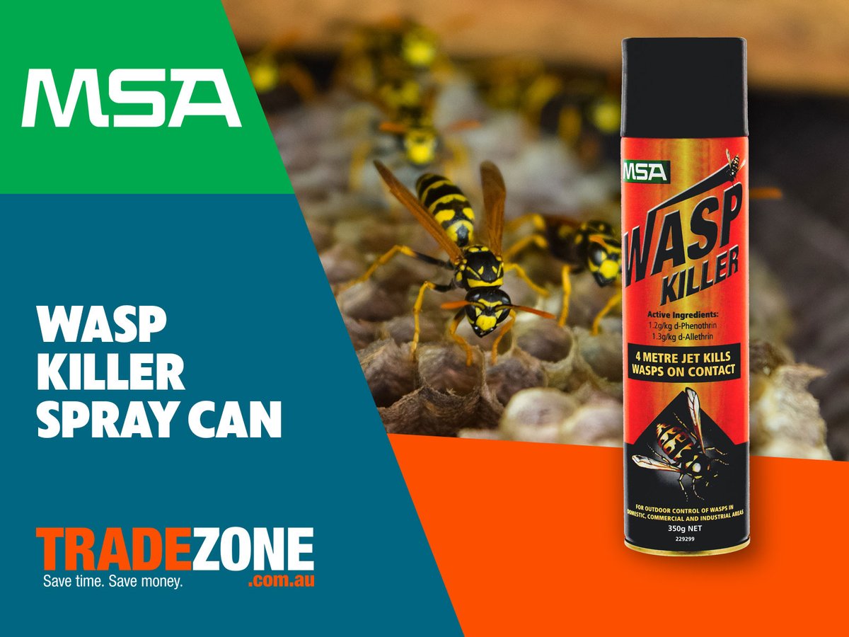 TradezoneElec's tweet photo. There can be all kinds of hazards on job sites. MSA Wasp Killer has a powerful 4 metre jet so you can keep your distance from disturbed insects. Now IN STOCK at Tradezone. Keep one in your van for when you need it. https://t.co/ZaBGd7TLGu https://t.co/L7M6SdTLwJ