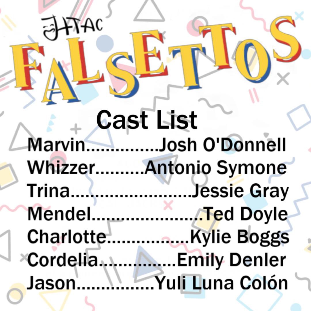 HTACTheatre's tweet photo. Congrats to the cast of HTAC’s Falsettos! Shows will be March 19th-22nd so save the date and come #FeelAlright 🥳 https://t.co/dbwpBtxiry