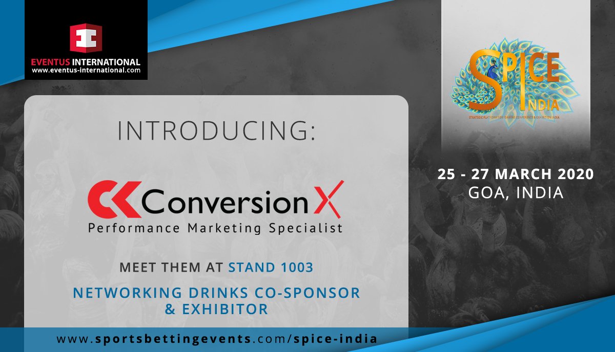EventusInt's tweet photo. We are proud to introduce our Networking Drinks Co-Sponsor and Exhibitor at SPiCE India 2020: ConversionX

ConversionX is a leading Performance Marketing Solutions provider for consumer brands anywhere in their digital roadmap with strong.. More at: https://t.co/ZdPnnLn1ny https://t.co/hFU2VXUU5k