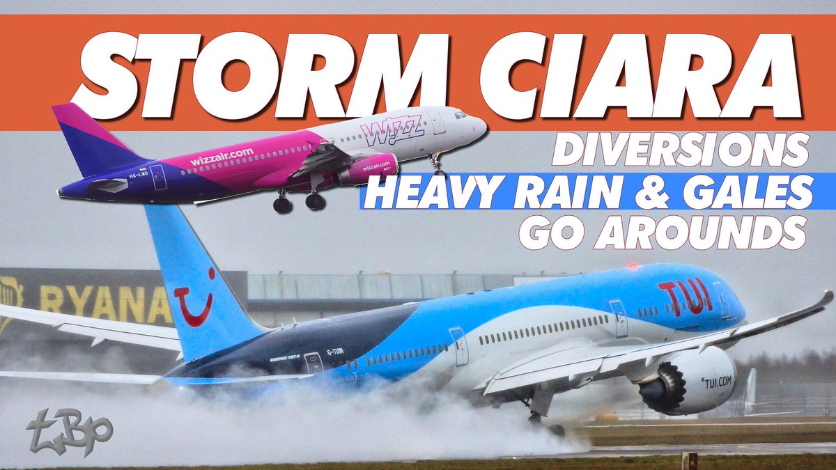 bananamanuk79's tweet photo. #StormCiara aircraft diversions, go around and wet and windy landings with #wizzair TUI, Blue Air &amp; more 💨▶️https://t.co/4AEcmjXBLG

#Ciarastorm #ciara #StormHour #Weathercloud #windy #Rain #AvGeek #AirplaneMode #storms https://t.co/cweoUlYCxc