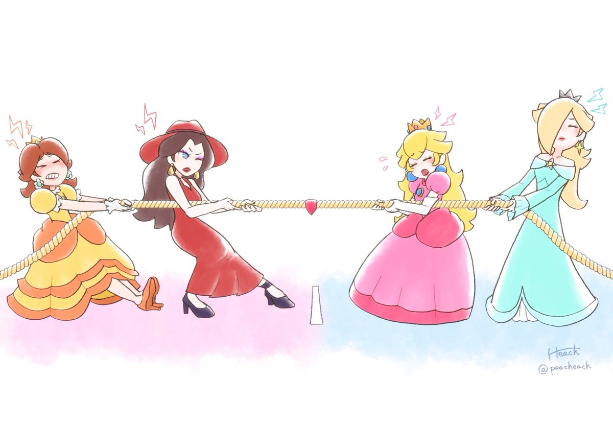 ひーち Pa Twitter お題箱より A Princess Tug Of War デイジー姫 ポリーン ピーチ姫 ロゼッタ Princessdaisy Pauline Princesspeach Rosalina
