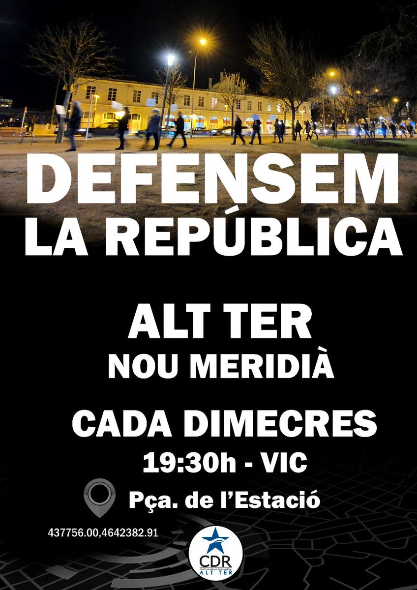 CDRepublicaVic's tweet photo. 🔴Agenda

Aquest dimecres seguim al Tall:🎙MÚSICA i COCA DE FORN!

#AltTerResisiteix #AltTerNouMeridià

📌 Pl. Estació de #Vic
🕢19:30h

VINE! https://t.co/OVr7sc3k2e