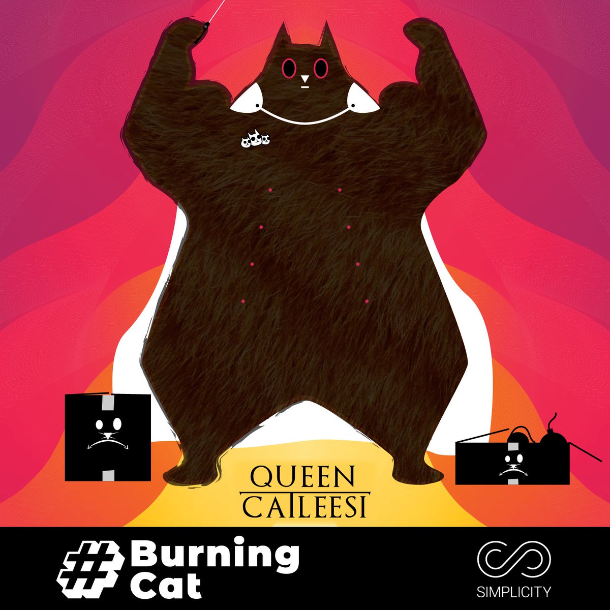 Universe2Design's tweet photo. I am pledging myself to our rightful ruler and heir to the throne! You decided if she will restore balance or chaos of laser pointers. 

She is shipping in some treats or weapons from a Seattle company. LOL 

#burningcat https://t.co/0IwXrCF1Ik
