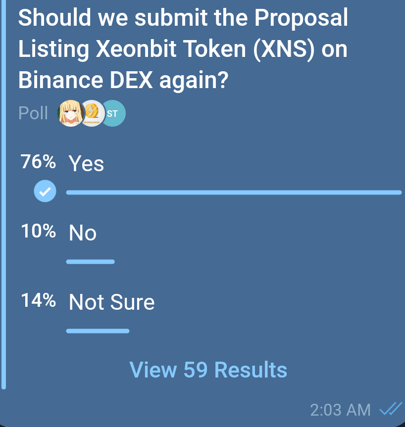 xeonbit's tweet photo. Should we re-submit The Proposal Listing #XeonbitToken #XNS on #BinanceDEX?
https://t.co/cEV4OjpEKU
#Xeonbit https://t.co/QL6Q7eQQzP