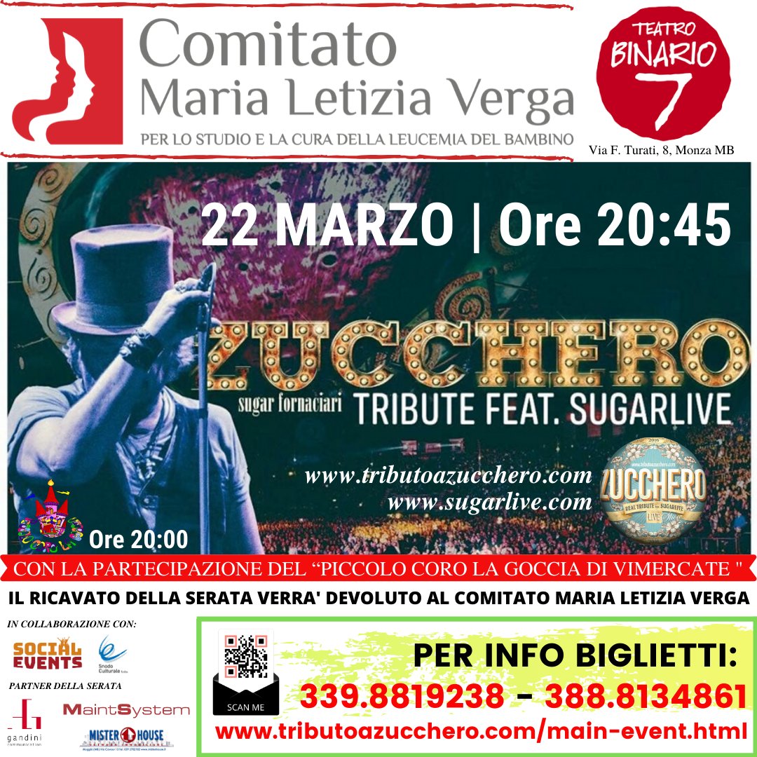 events_like's tweet photo. Sono in vendita i biglietti per la serata raccolta fondi a favore del Comitato Letizia Verga che si terrà il 22 Marzo al Teatro Binario7. Per info biglietti : 339 8819238 - 3888134861
❤️🎩🎸 BIGLIETTI DISPONIBILI SU https://t.co/gS4TGWnYQz &amp; https://t.co/F9zVqVGYXD https://t.co/eCrLdxncDG