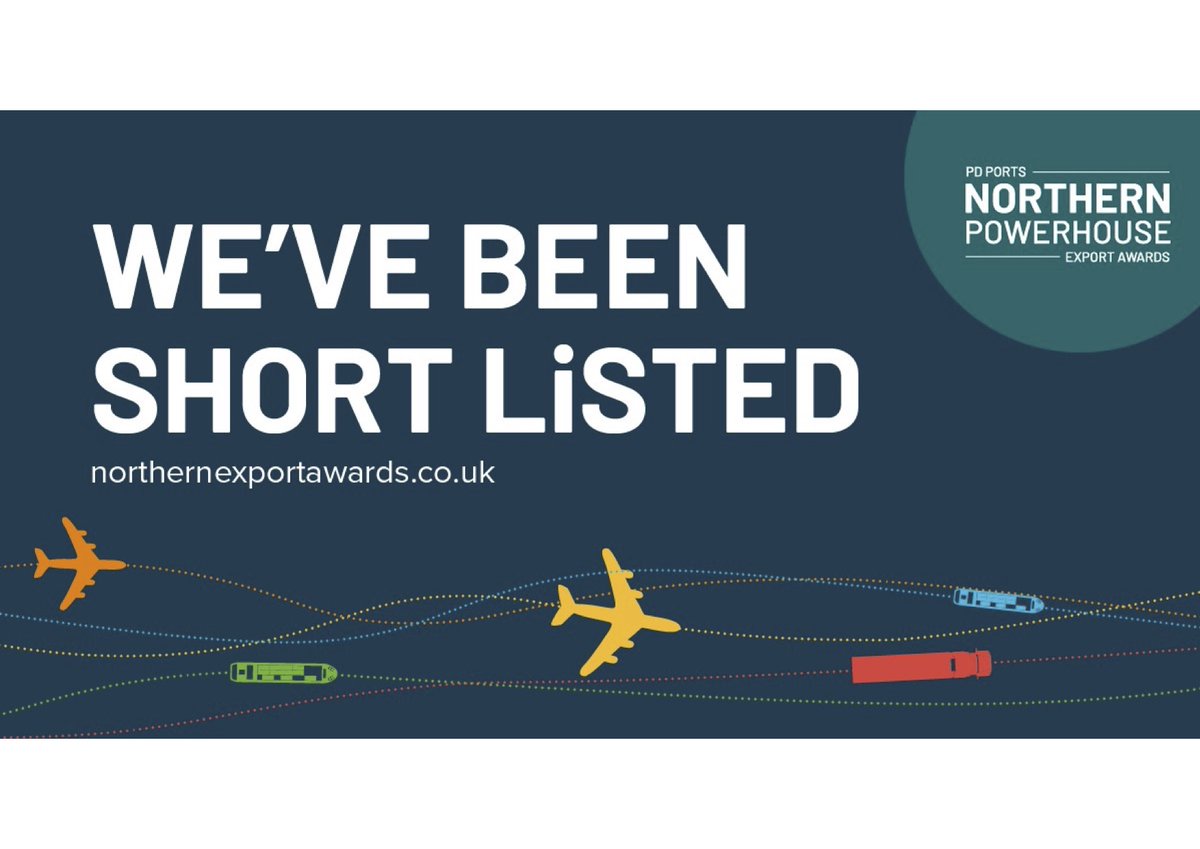 Very pleased to announce we have been shortlisted in the ‘New To Export’ category of the <a href="/PDPorts/">PD Ports</a> Northern Powerhouse Export Awards 2020 #NPExport20