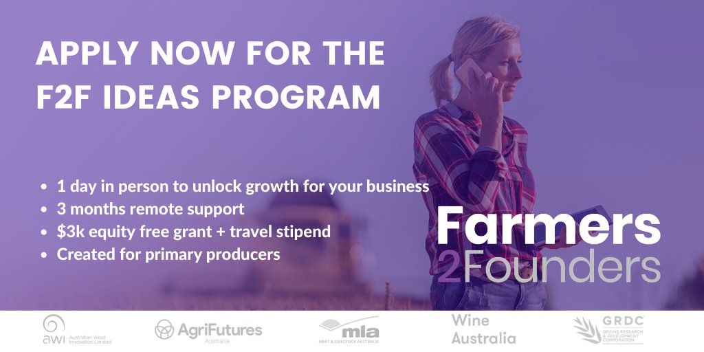 Are you a woolgrower with an innovative idea you want to take to market? Are you looking for funding, tools or coaching to commercialise your product? The Farmers2Founders Ideas Program may be able to help! Head to farmers2founders.com/ideas-program to learn more. #agriculture #innovation