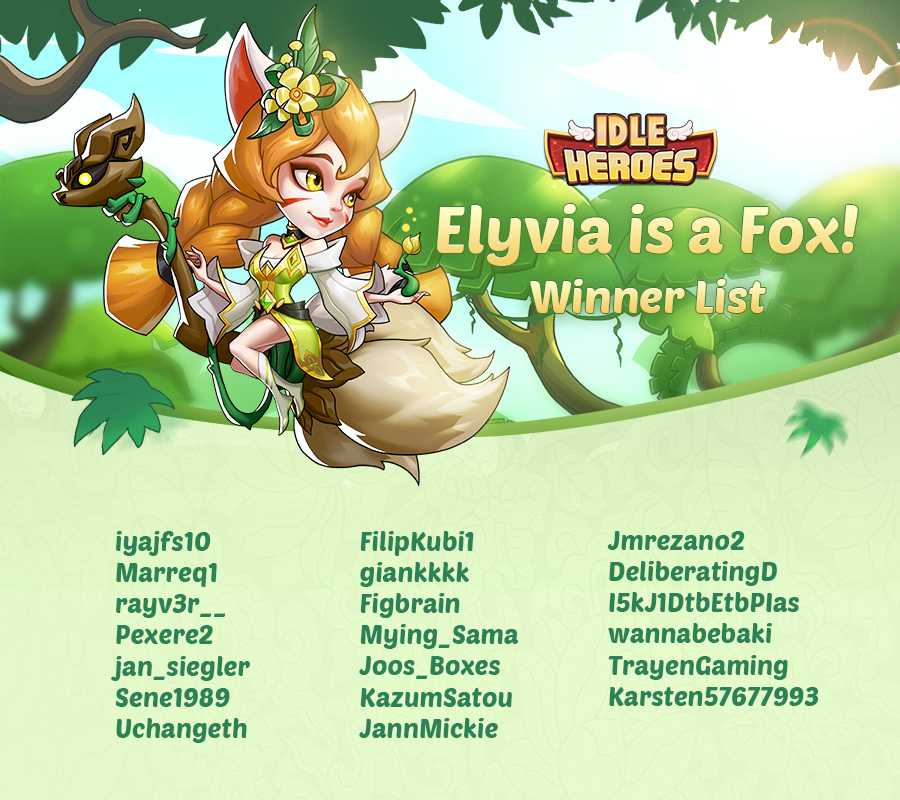 Idle Heroes on Twitter "🌳 Elyvia is a Fox! 🌳 Did you get the right