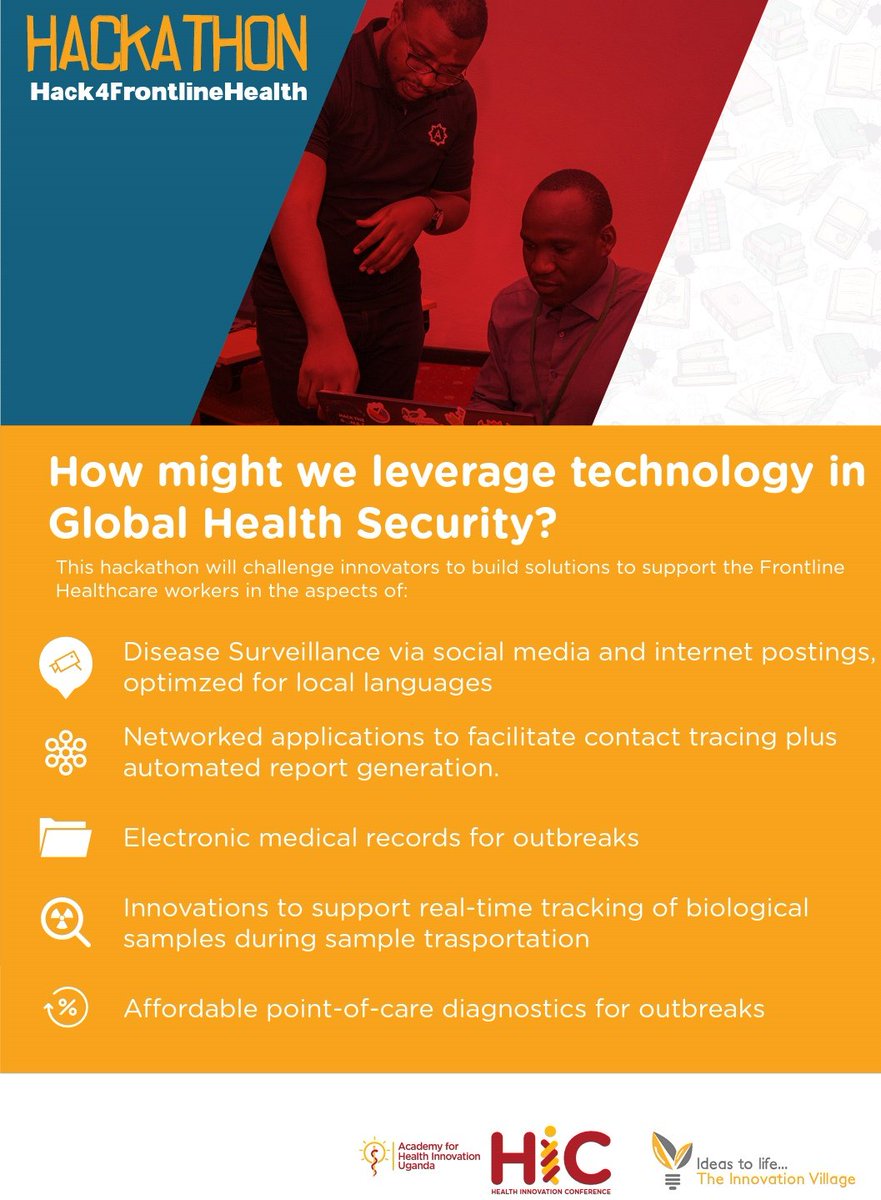 IDIMakerere's tweet photo. Here's some more information on how you can be part of the #HIC2020 #Hackation on #frontlinehealth @mtnug @InnovationVilla Apply before March 16 to be part of the #hackathon https://t.co/UUkfrWTQXm