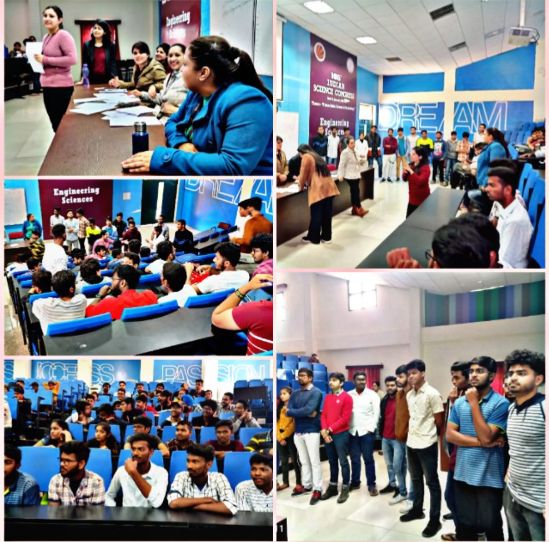 To enhance the interest in English language, Department of Verbal Ability 1 conducted an event 'Lingua Franca'. The students actively participated in the rounds Chinese Whisper,Sentence formation and Taboo  and realized that language learning can really be a great fun.