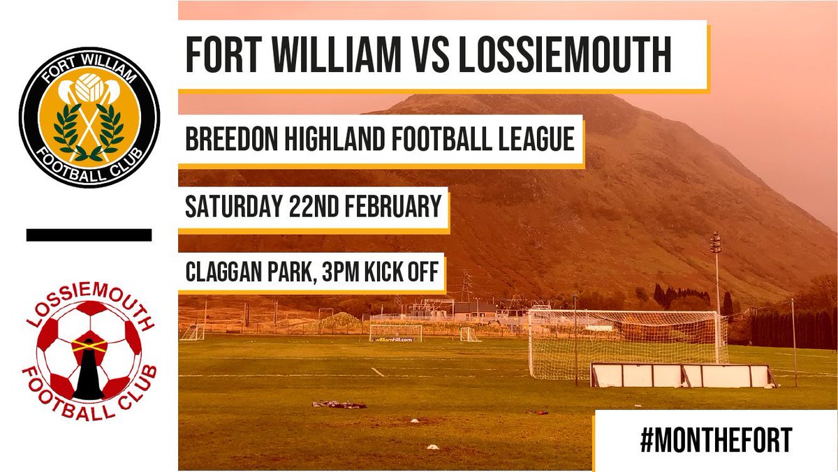 FortWilliamFC's tweet photo. NEXT MATCH

We play Lossiemouth at home in a huge game at the bottom of the table in the Highland League. We currently sit 16th in the table where as the Coasters are sitting 17th. Both sides are on 10 points with Fort having 9 games in hand of Lossiemouth

#MonTheFort 🟠⚫️ https://t.co/BDiCuOXn4P