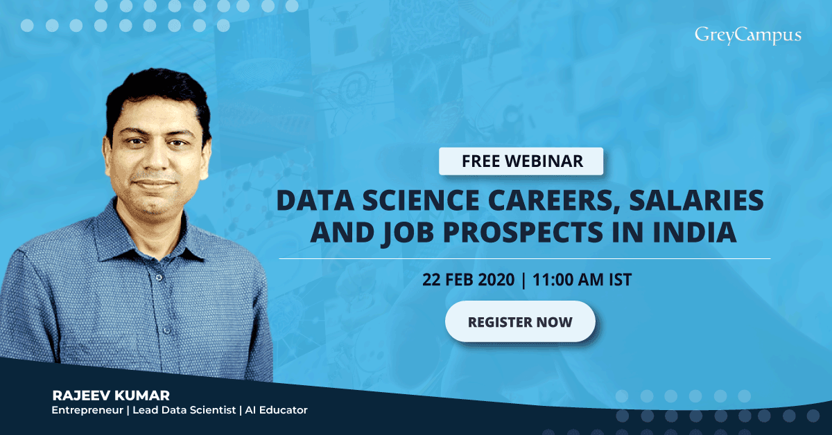 greycampus's tweet photo. Are you interested in a career in the field of Data Science? Take a look at what's in store for Data Science in 2020, the career paths available, the domains that Data Science finds purpose, salaries and more in this one-hour free webinar. 
Register Now! 
https://t.co/4ae9UsynZI https://t.co/lvDy1201ZZ
