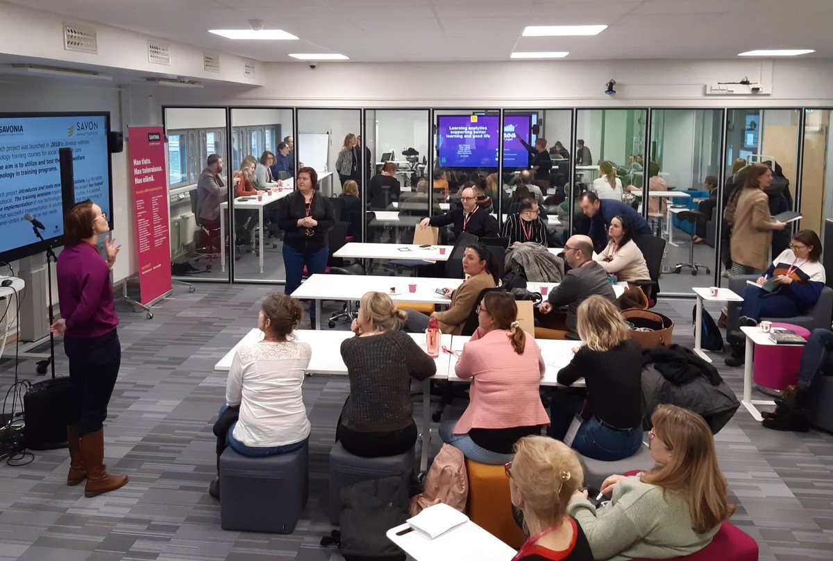 marjagr's tweet photo. #Wellbeeingtechlology and #learninganalytic on agenda in #savoniaamk #internationalweek2020 #goodlifecreation https://t.co/FdLck5l3Uu