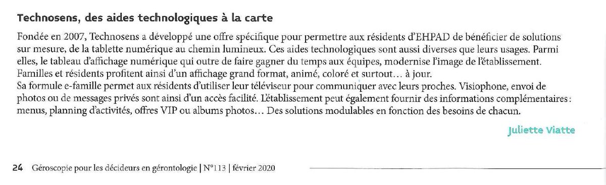 Un petit article dans géroscopie ;)