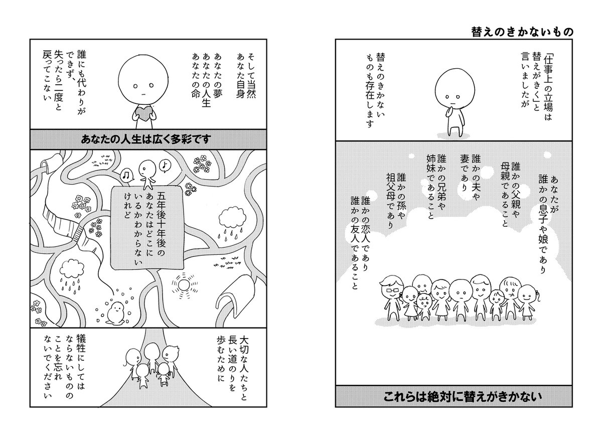 私自身、好きな仕事をしてると忘れそうになるんですが、「目先の仕事」を頑張らないと夢は達成できない。でも「目先の仕事」で倒れてしまっても、やはり夢は達成できない。
自分の夢をかなえられるのは自分だけなので、「自分」をまず大事にしなければならないんですよね。 