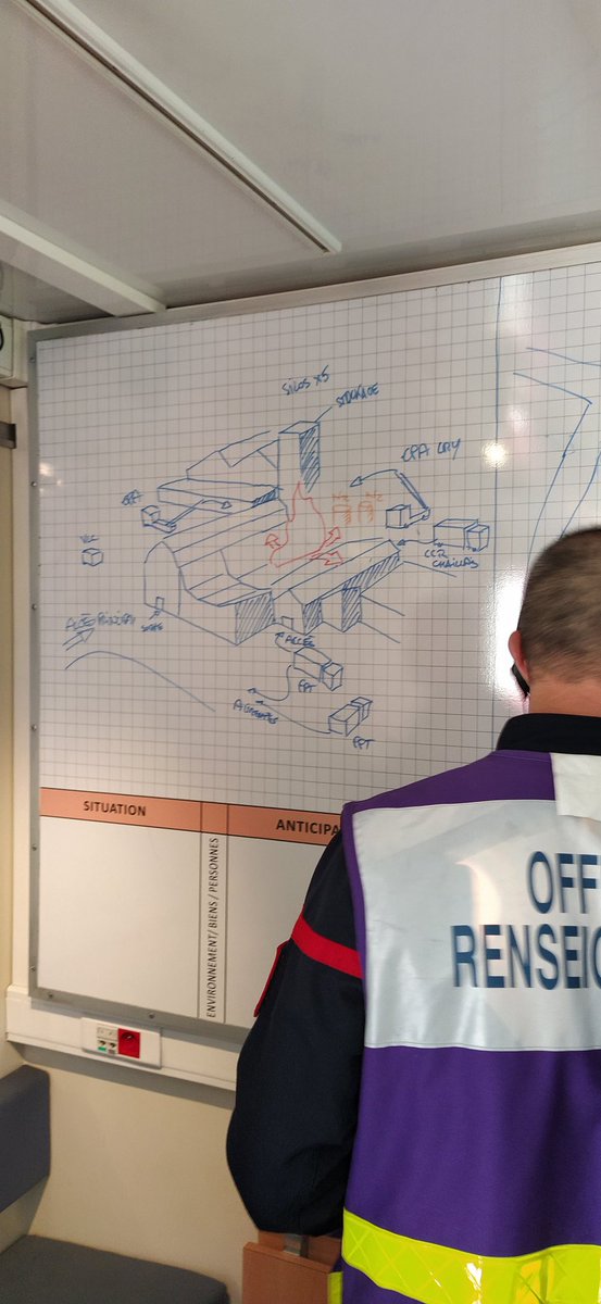 Modeste contribution au VPC sur un feu d'usine. 
Sentiment de fierté quand la chaîne de commandement fait confiance. Même si j'ai dû m'adapter avec les moyens du bord. 
Convaincu que le dessin tactique opérationnel est une vraie plus-value. Merci !
#sitac #sdis85