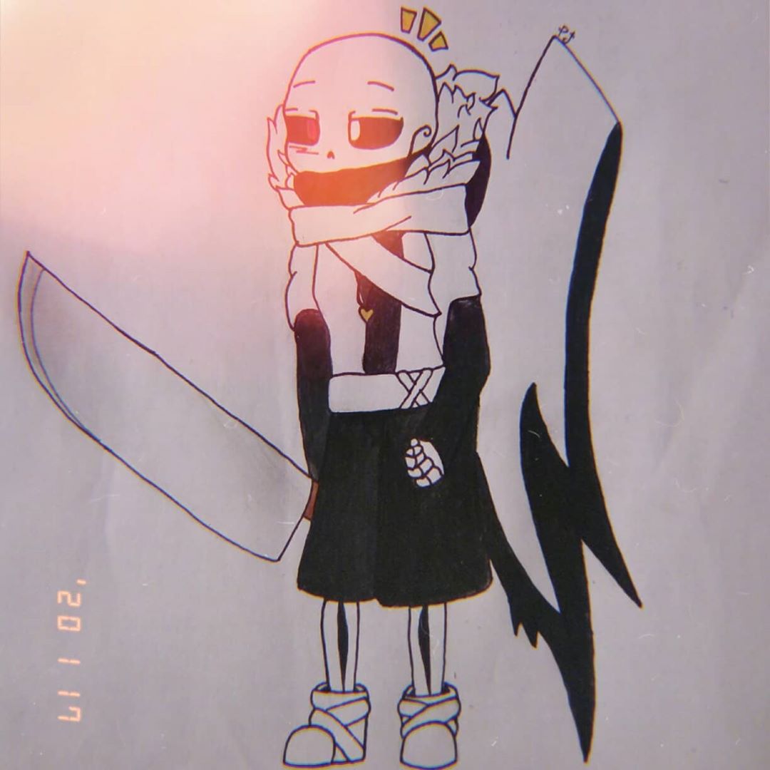 cryinginky on X: First post, Cross Sans redraw 2020vs2016