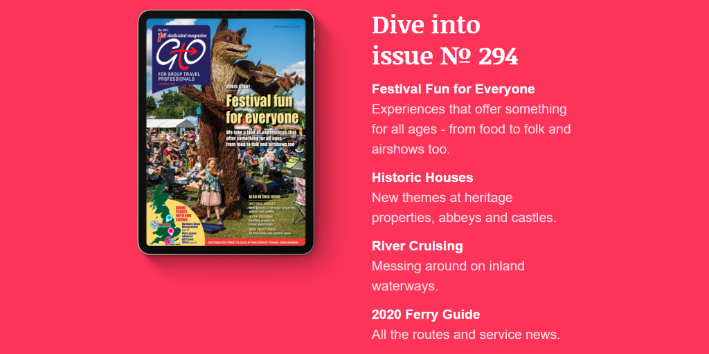 Oh look…the Digital Edition of GTO magazine has just been delivered to your inbox! Your issue includes:

⭐️ Festival Fun for everyone
⭐️ Historic Houses
⭐️ River Cruising
⭐️ 2020 Ferry Guide
⭐️ Final preview for <a href="/NorthTravelShow/">Northern Travel & Tourism Show</a>

mailchi.mp/grouptravelorg…

#GroupTravel #GTO