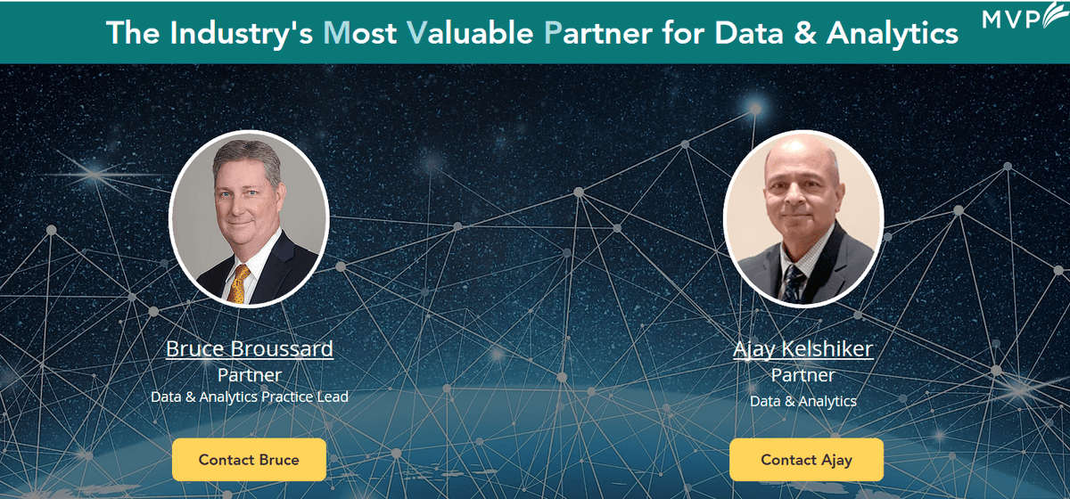 MVPAdvisoryGrp's tweet photo. When experience &amp; leadership drive results, everyone wins. MVP is proud to have the industry’s top data experts delivering superior solutions that capitalize on the value derived from insurance data. See how https://t.co/GqUmnci7HY #dataanalytics #insurance #DigitalTransformation https://t.co/C3TlDxxkFT