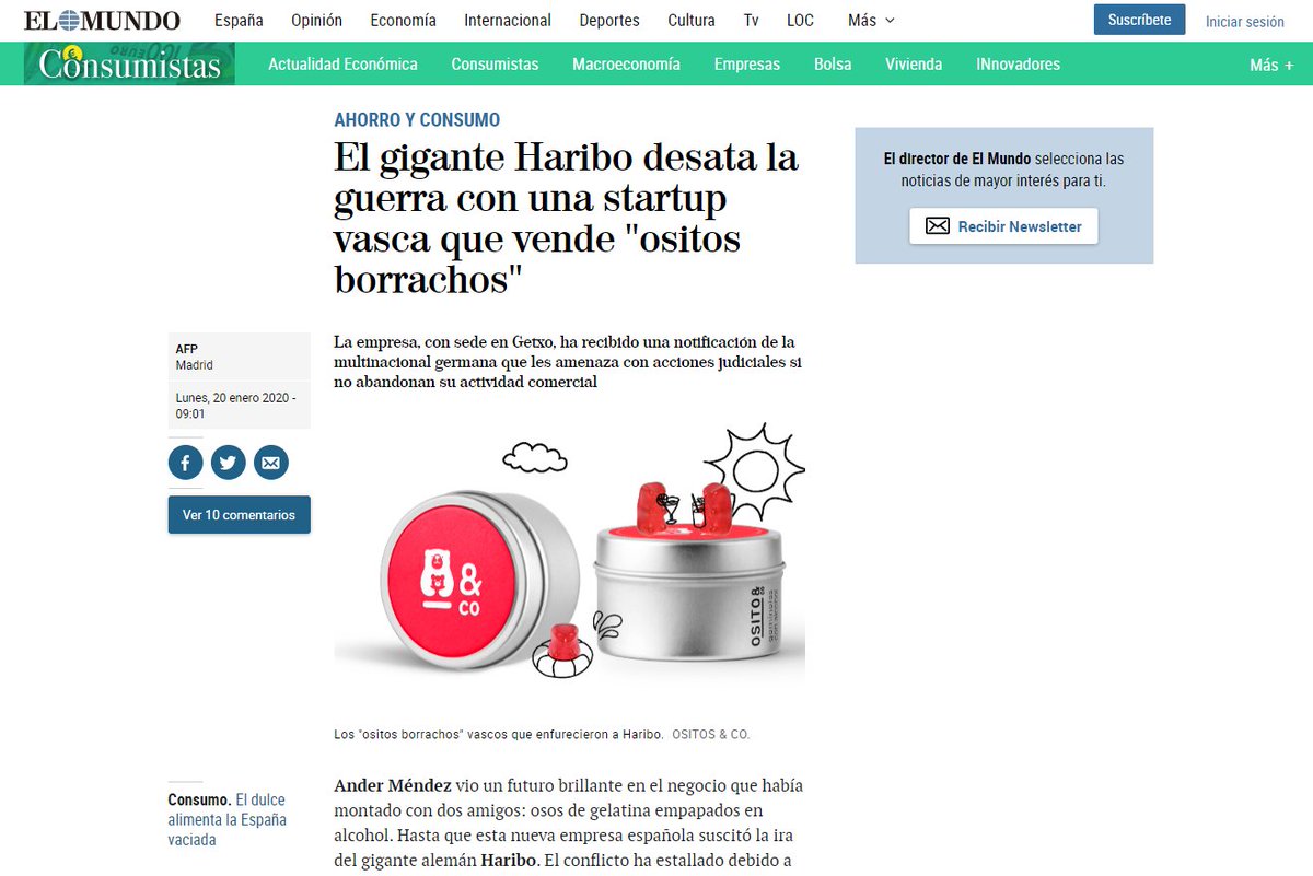 IUSConfidence's tweet photo. ¿Innovación o copia? El gigante Haribo desata la guerra con una #startup vasca que vende "ositos borrachos" 🐻 ¿Estás seguro de cumplir con las leyes de #propiedadintelectual? ¿Has protegido tus creaciones legalmente? 🤔 Infórmate:  https://t.co/3XybhUfqrd  #competenciadesleal https://t.co/d4YqnqA8US