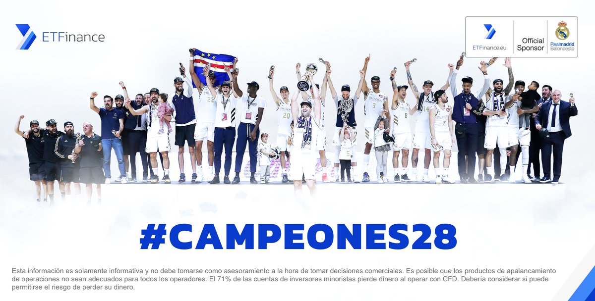 ETFinance_eu's tweet photo. 🏆🏀 ¡Enhorabuena, @RMBaloncesto! Estamos increíblemente orgullosos de nuestros socios oficiales por ganar la Copa Del Rey.
¿Puedes imaginar? ¡Este es el título 28 en la historia del club!!
¡El cielo es nuestro límite! ⚡
#CAMPEONES28 #HalaMadrid #ETFinance https://t.co/zIYfsfwnkv