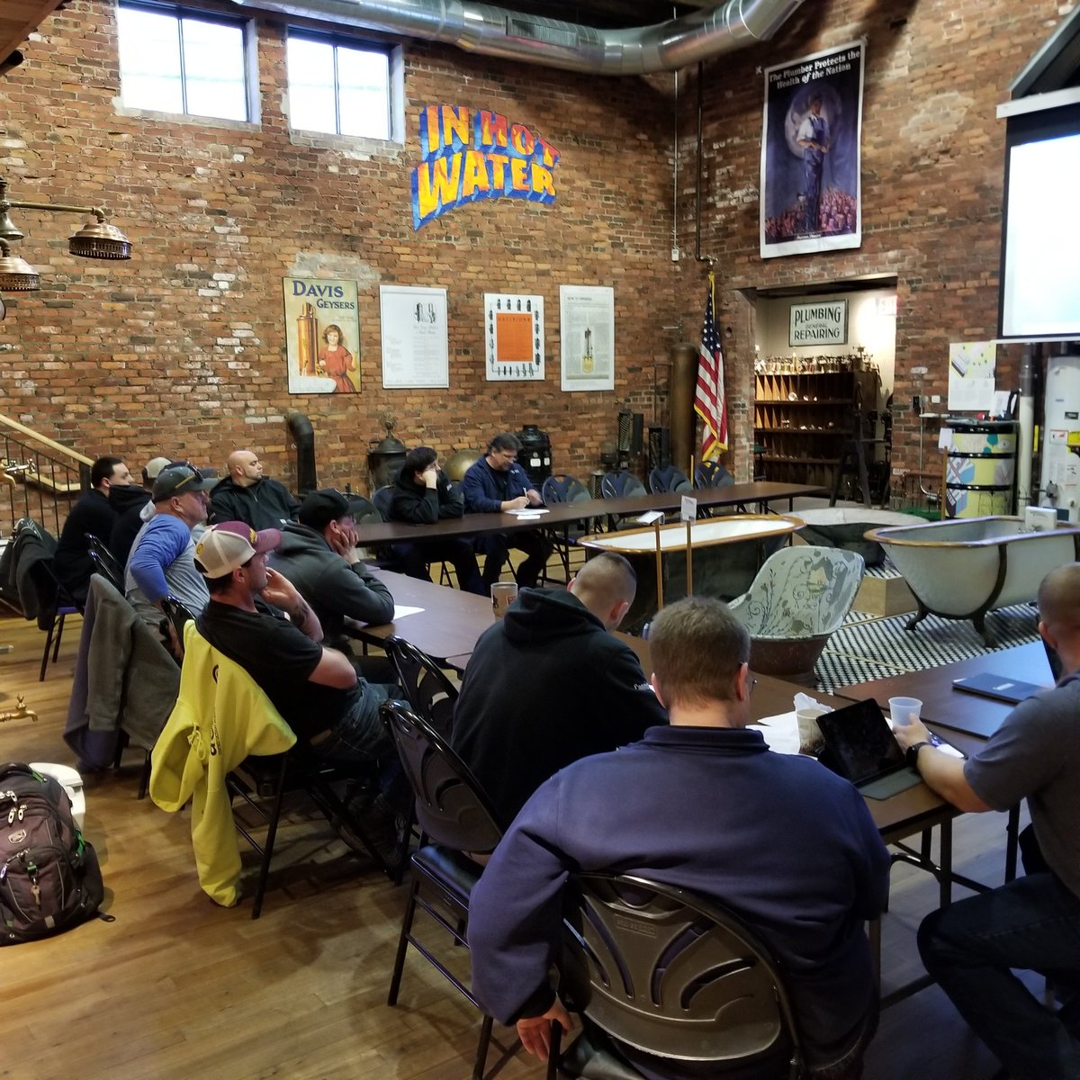 NFSA Engineer Kevin Hall is presenting NFPA 13 and 25 Updates at J.C. Cannistraro in Watertown MA  this morning in the Plumbing Museum #fastestwater #firesprinklerssavelives