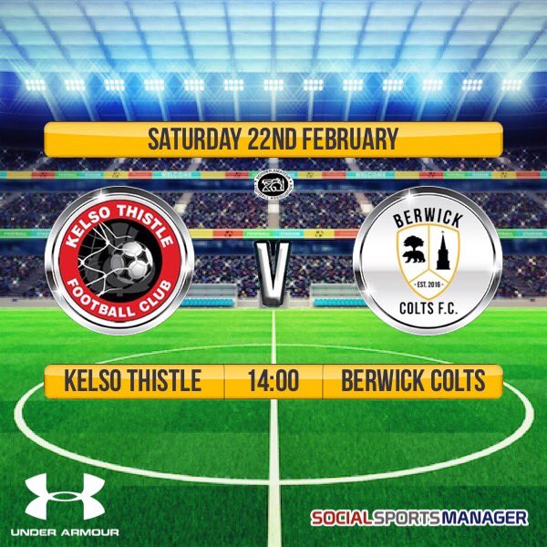This weekend’s Kelso FC fixtures 🔵⚪️/⚫️⚪️

Ammies vs ⁦@selkirkvics⁩
Thistle vs <a href="/berwick_colts/">Berwick Colts</a>

Both 2pm kick-offs at Woodside Park, Kelso 🏟 

Mon the Ammies and Thistle!! ⚽️👊