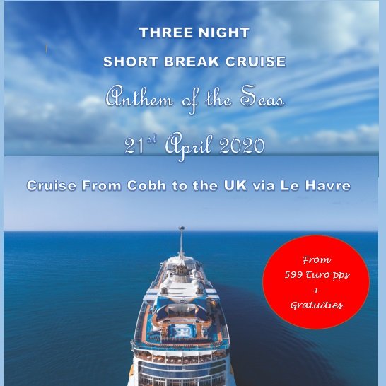 Thinking of a Mini Break ??
How about a 3 day mini cruise from Cobh??
Call us now for more info 021-2300-700 
#rccl #thisishowtoholiday #sailfromcobh #minicruise #heffernanstravel