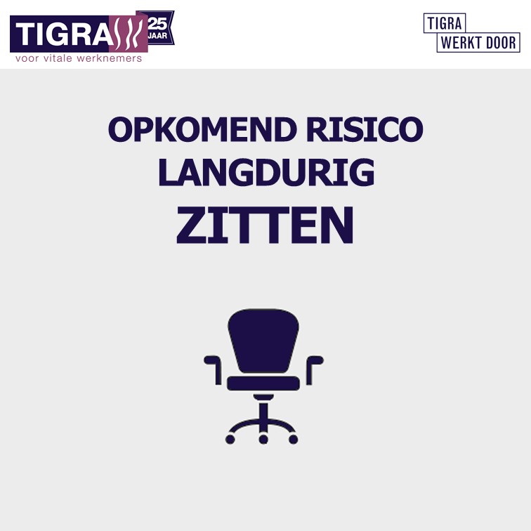 Langdurig zitten is een opvallende nieuwkomer in de lijst van de European Survey of Enterprises on New and Emerging Risks (ESENER-3). Kom in beweging en las micropauzes in. Meer tips nodig, vraag een werkplekcheck of WPO aan: tigra.nl. #TIGRA #TIGRAwerktdoor #WPO