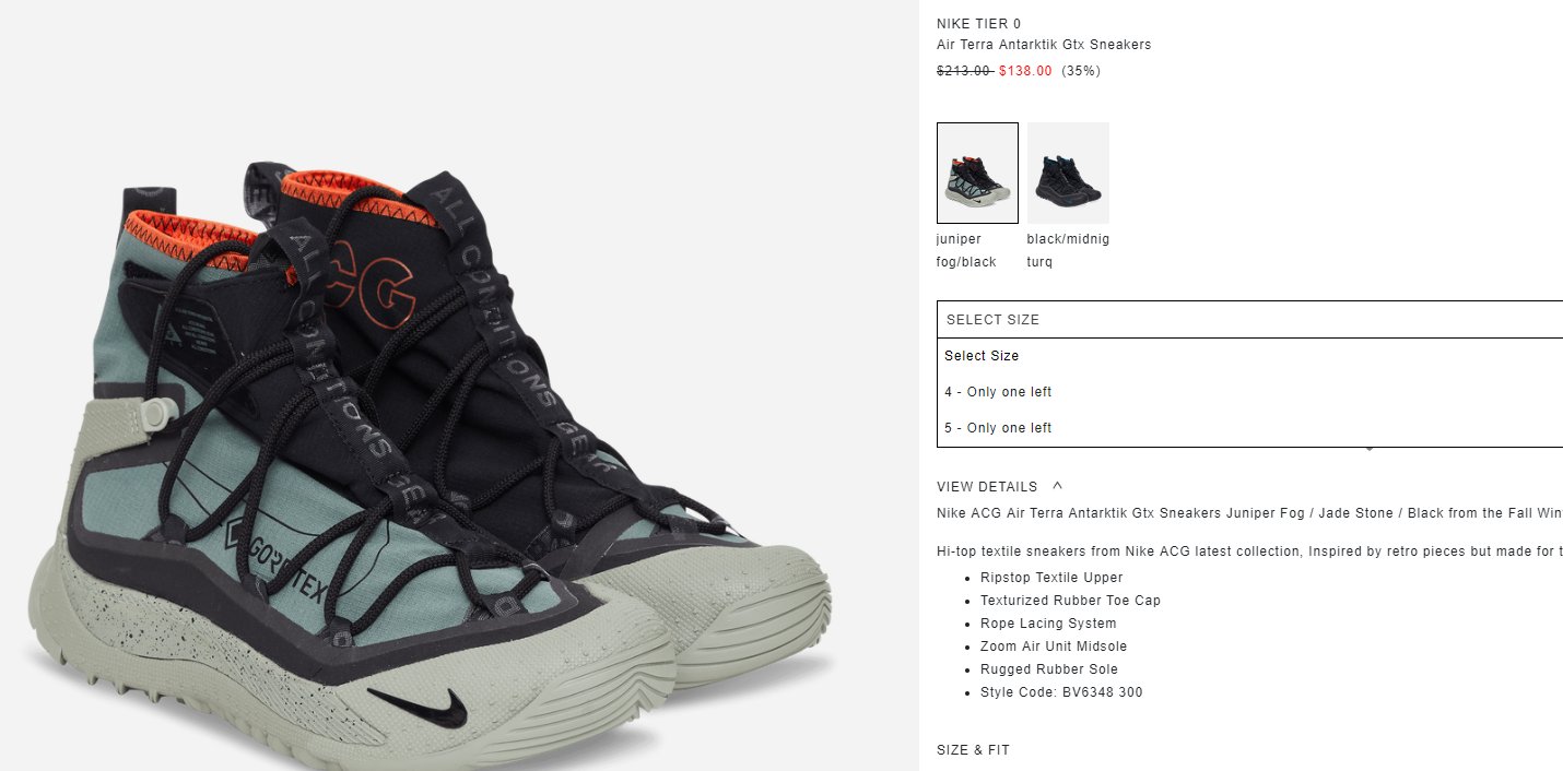 air terra antarktik gtx sneakers