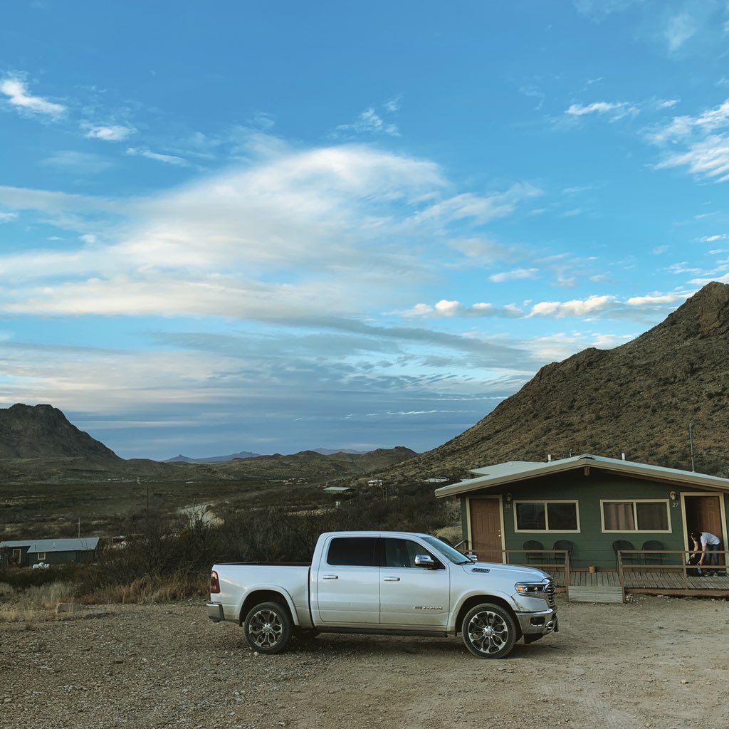 AHSTechTeacher's tweet photo. Climbed the mountain, found the cabin, enjoying the life. @Dodge #RamLonghorn https://t.co/RozHRO8yBz