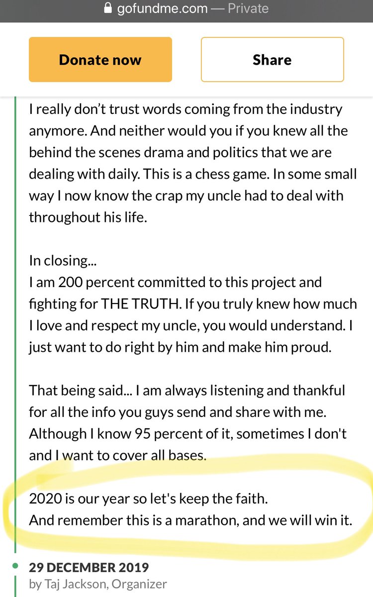 _ResearchTruth_'s tweet photo. #KeepTheFaith
#2020ForMJ
#Gofundme ~ Taj Jackson
Yes I believe 2020 for MJ
Yes I trust the marathon will end
Yes Iβve said Keep The Faith
All for L.O.V.E.
Latest update & changes π₯³
Looking forward to it all
Will You Be There? https://t.co/bLspV68O0K