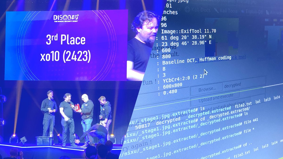 NetoxOy's tweet photo. Kolmas sija! Kiitos #disobey2020 #xo10 #ctf #netox #creatingtrust https://t.co/ygEgu4aQRB