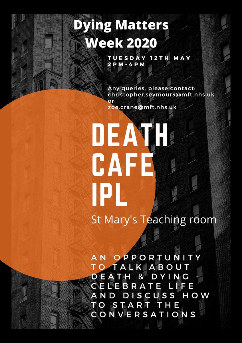 Calling all #StudentNurses and #TNAs <a href="/MFT_MRI/">Manchester Royal Infirmary</a> <a href="/WythenshaweHosp/">Wythenshawe Hospital</a> <a href="/TraffordHosp/">Trafford Hospitals</a> - we are running an Inter-Professional Learning #DeathCafe this year as a part of our #DyingMattersWeek. Really looking discussing with you, talking about death can help us to embrace life more fully.